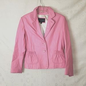 Wilson's leather pink double button front blazer